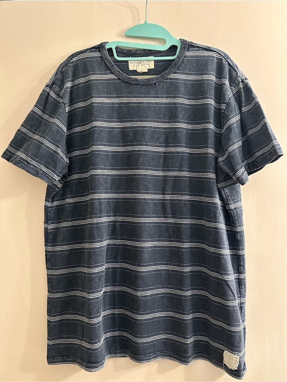 Men's Denim & Supply Striped Navy Short Sleeve Tee